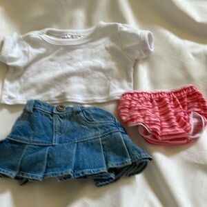 Build-A-Bear Skirt, Tee Shirt & Underwear Set